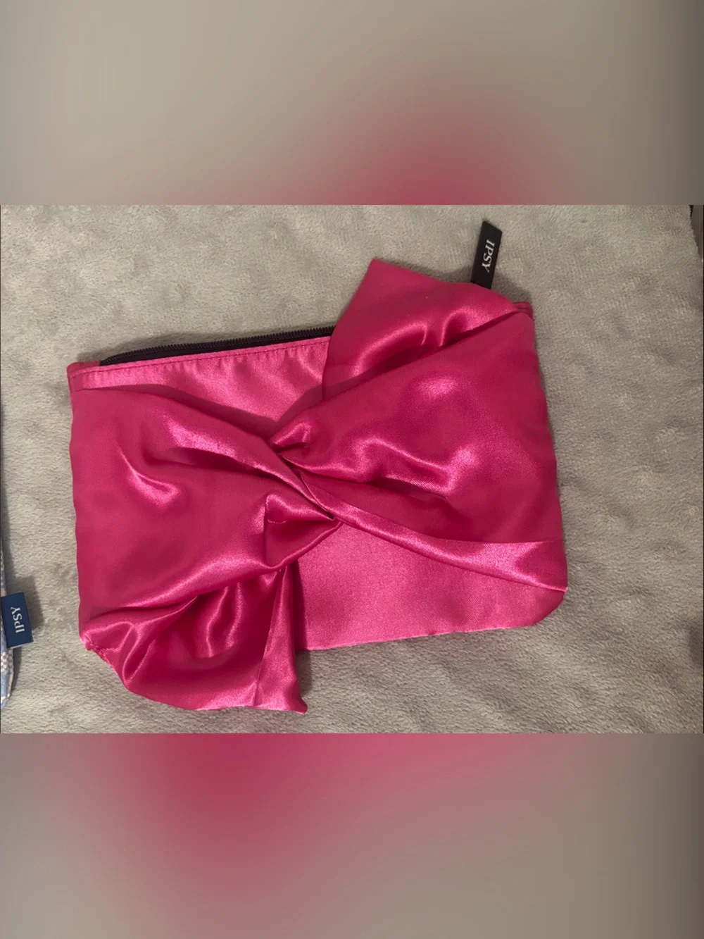 ipsy Satin Makeup Pouch in Hot Pink